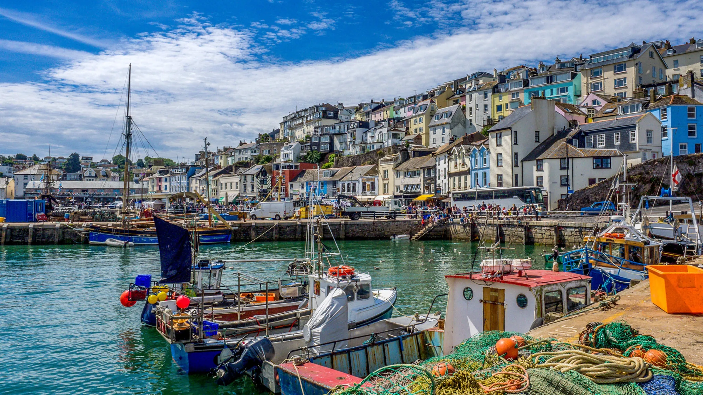 Brixham fishing harbour in Devon