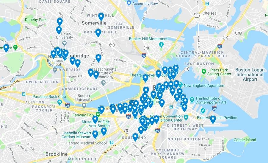 Google Maps open on a laptop